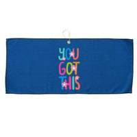 You Got This Colorful Floral Motivational Quote Large Microfiber Waffle Golf Towel