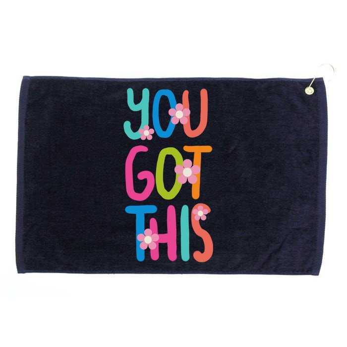 You Got This Colorful Floral Motivational Quote Grommeted Golf Towel