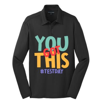 You Got This #Testday Silk Touch Performance Long Sleeve Polo