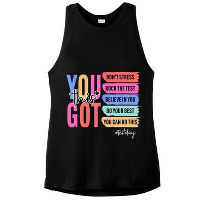 You Got This Don'T Stress Rock The Test Test Day Student Ladies PosiCharge Tri-Blend Wicking Tank
