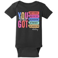 You Got This Don'T Stress Rock The Test Test Day Student Baby Bodysuit
