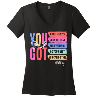 You Got This Don'T Stress Rock The Test Test Day Student Women's V-Neck T-Shirt