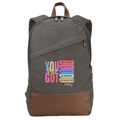 You Got This Don'T Stress Rock The Test Test Day Student Cotton Canvas Backpack