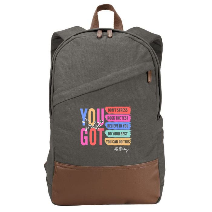 You Got This Don'T Stress Rock The Test Test Day Student Cotton Canvas Backpack