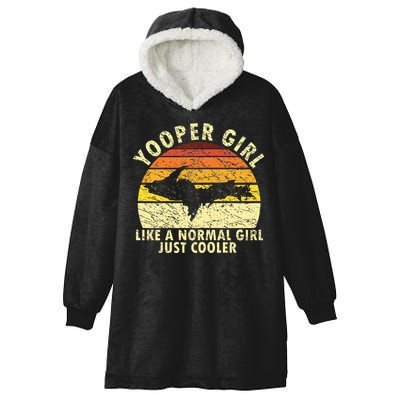 Yooper Girl Upper Peninsula Retro Upper Michigan Hooded Wearable Blanket