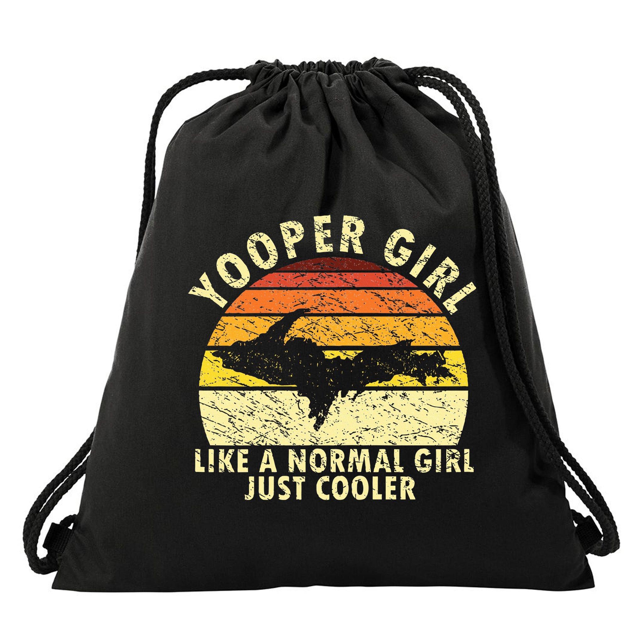 Yooper Girl Upper Peninsula Retro Upper Michigan Drawstring Bag