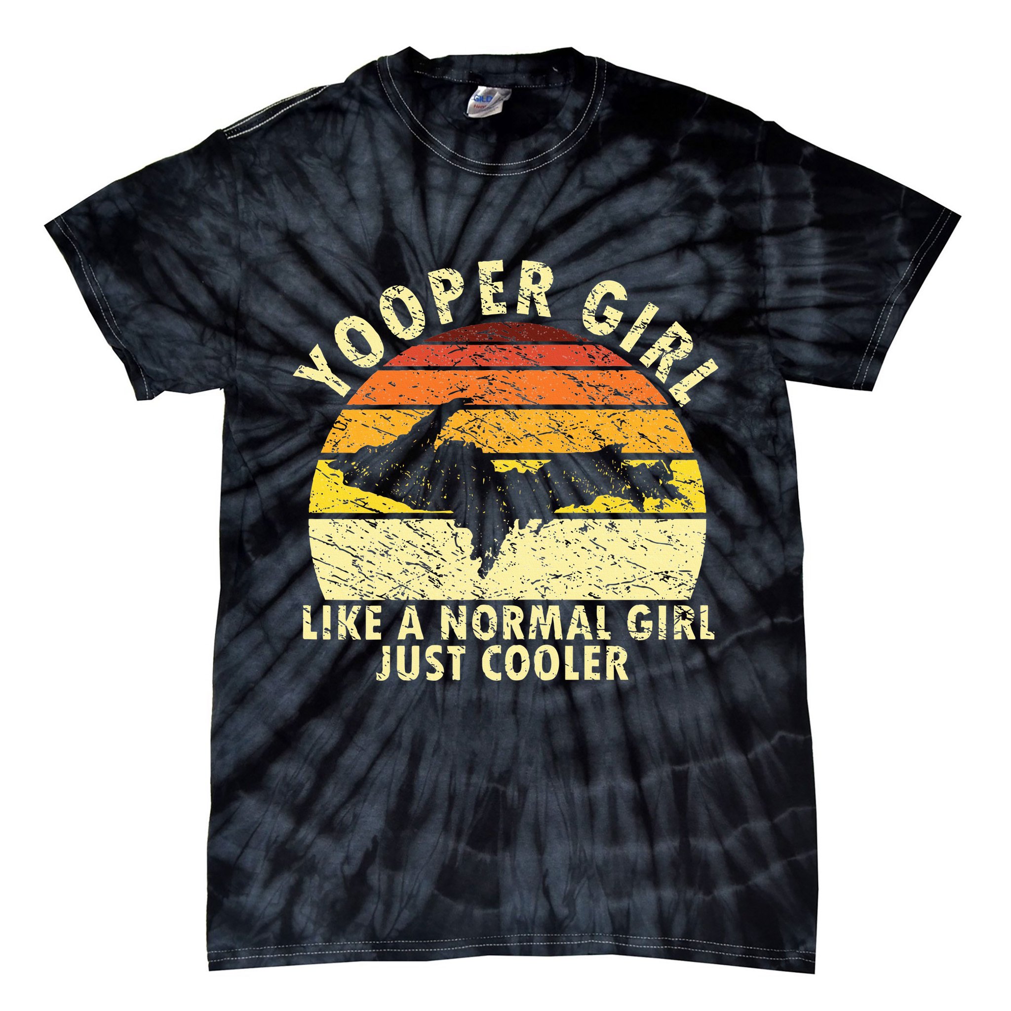Yooper Girl Upper Peninsula Retro Upper Michigan Tie-Dye T-Shirt