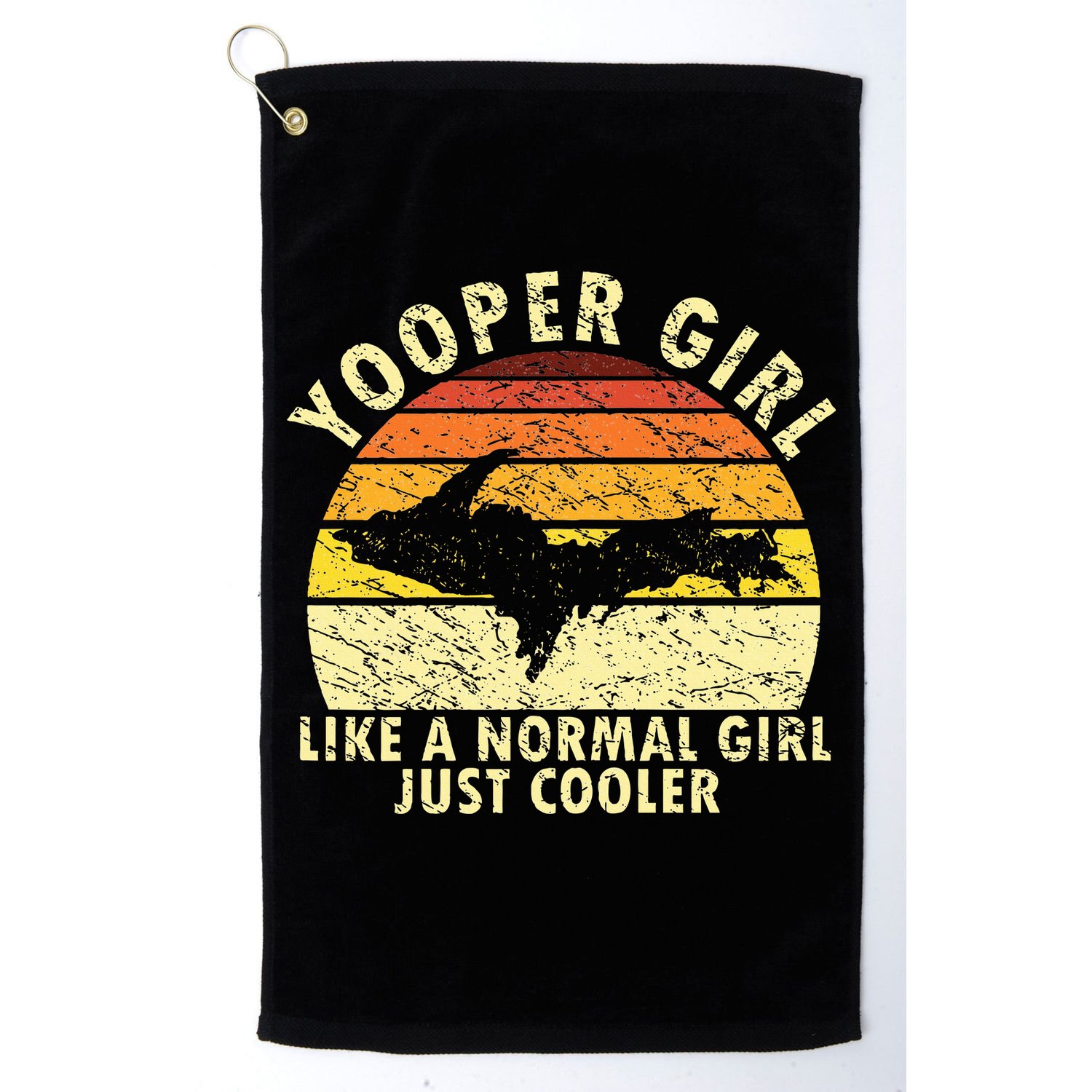 Yooper Girl Upper Peninsula Retro Upper Michigan Golf Towel