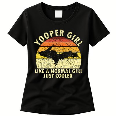 Yooper Girl Upper Peninsula Retro Upper Michigan Womens T-Shirt