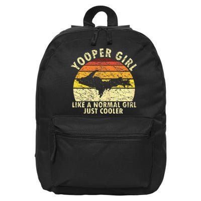 Yooper Girl Upper Peninsula Retro Upper Michigan 16 in Basic Backpack