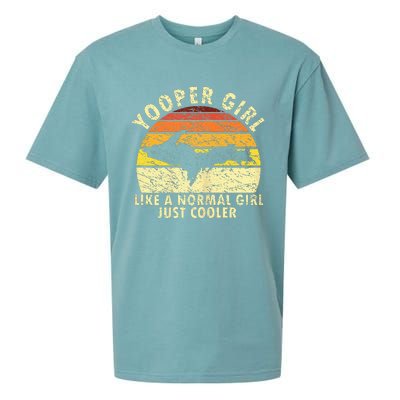 Yooper Girl Upper Peninsula Retro Upper Michigan Sueded Cloud Jersey T-Shirt