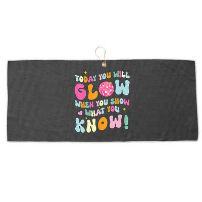 You Glow When You Show What You Know Large Microfiber Waffle Golf Towel