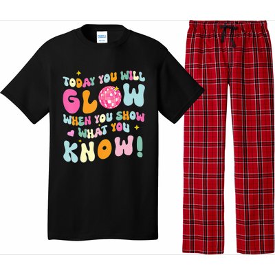 You Glow When You Show What You Know Test Day Teachers Pajama Set