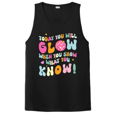 You Glow When You Show What You Know Test Day Teachers PosiCharge Competitor Tank