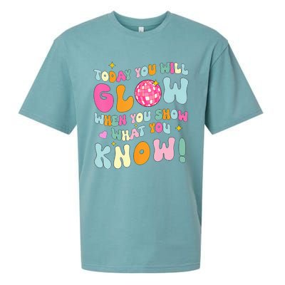 You Glow When You Show What You Know Test Day Teachers Sueded Cloud Jersey T-Shirt