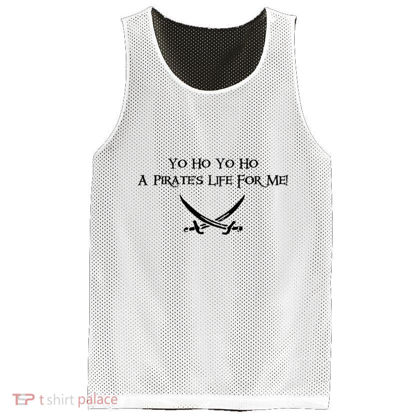 Yo Ho A Pirates Life For Me! Mesh Reversible Basketball Jersey Tank