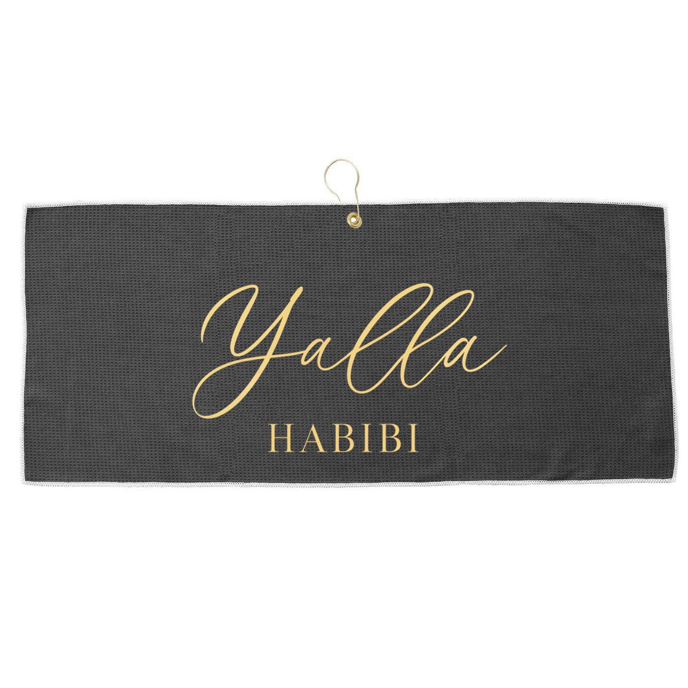 Yalla Habibi Arabic Love Islamic Sweetheart Culture Cute Gift Large Microfiber Waffle Golf Towel