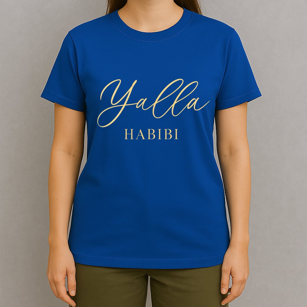 Yalla Habibi Arabic Love Islamic Sweetheart Culture Cute Gift T-Shirt