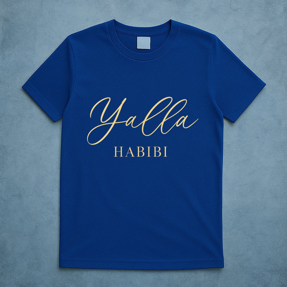 Yalla Habibi Arabic Love Islamic Sweetheart Culture Cute Gift T-Shirt