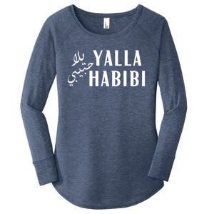 Yalla Habibi Arabic Muslim Honeymoon Valentine's Day Love Gift Women's Perfect Tri Tunic Long Sleeve Shirt