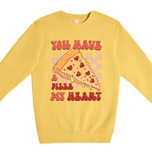 You Have A Pizza My Heart Retro Valentine's Day Gift Premium Crewneck Sweatshirt