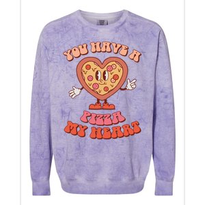 You Have A Pizza Of My Heart Pizza Lover Valentine's Day Gift Colorblast Crewneck Sweatshirt