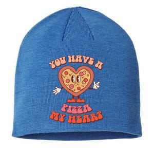 You Have A Pizza Of My Heart Pizza Lover Valentine's Day Gift Sustainable Beanie