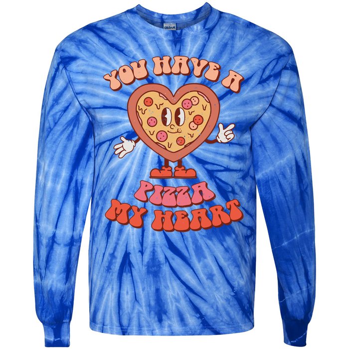 You Have A Pizza Of My Heart Pizza Lover Valentine's Day Gift Tie-Dye Long Sleeve Shirt