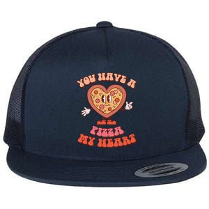 You Have A Pizza Of My Heart Pizza Lover Valentine's Day Gift Flat Bill Trucker Hat