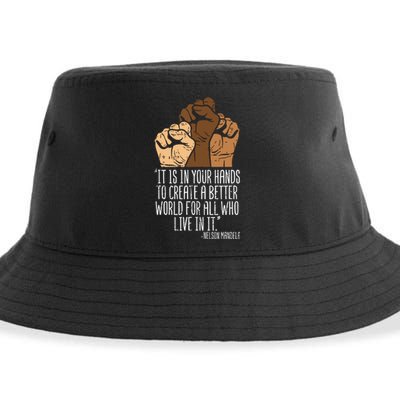 Your Hands Create Better World Black Lives Matter Blm Gift Sustainable Bucket Hat