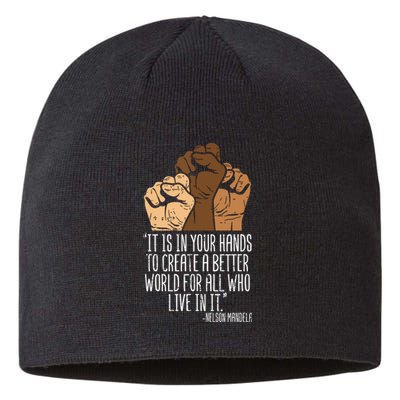 Your Hands Create Better World Black Lives Matter Blm Gift Sustainable Beanie