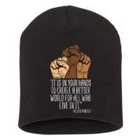 Your Hands Create Better World Black Lives Matter Blm Gift Short Acrylic Beanie