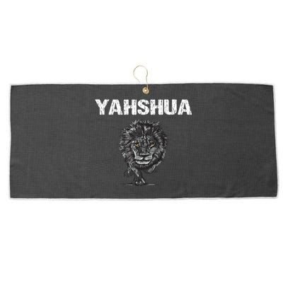 Yahshua Hebrew Christ Lion Tribe Of Judah Great Gift Large Microfiber Waffle Golf Towel