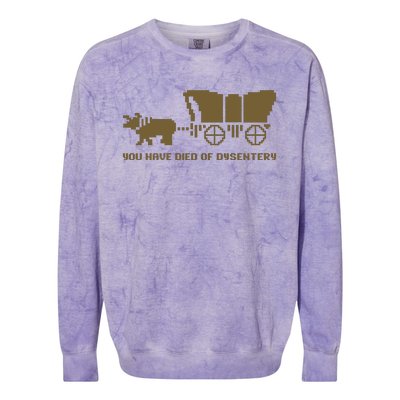 You Have Died Of Dysentery Oregon Trail Colorblast Crewneck Sweatshirt