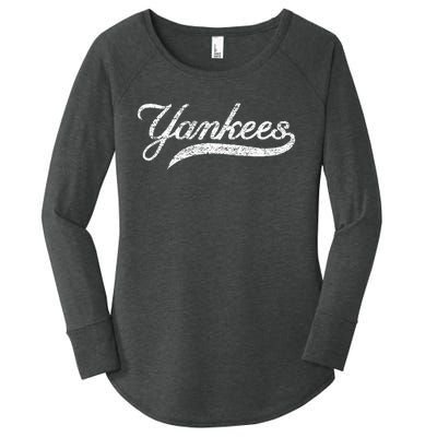 Y.A.N.K.E.E.S Heart Design Retro Style Graphic Women's Perfect Tri Tunic Long Sleeve Shirt