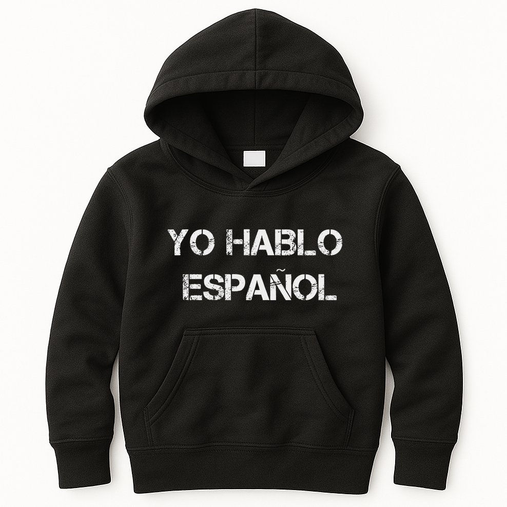 Yo Hablo Espanol I Speak Spanish Funny Kids Hoodie