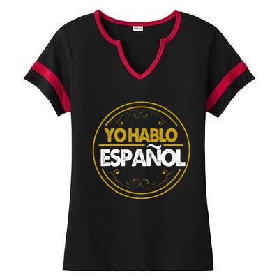 Yo Hablo Espanol Speak Languages Ladies Halftime Notch Neck Tee