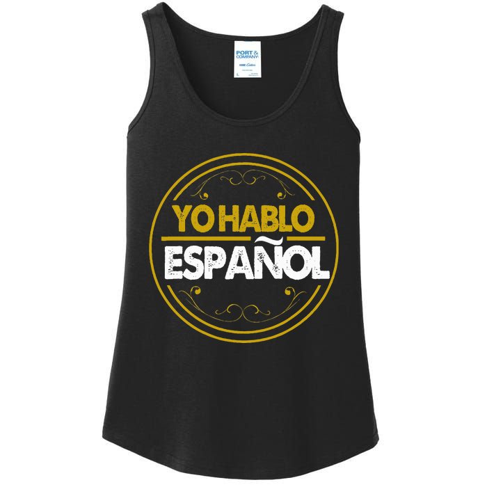 Yo Hablo Espanol Speak Languages Ladies Essential Tank