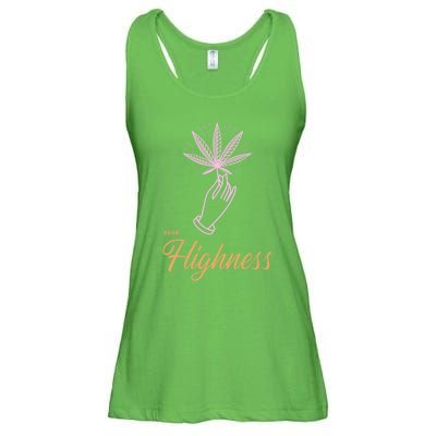 Your Highness Funny Weed Cannabis Marijuana 420 Stoner Gifts Ladies Essential Flowy Tank