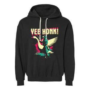 Yee Honk Funny Goose Meme Garment-Dyed Fleece Hoodie