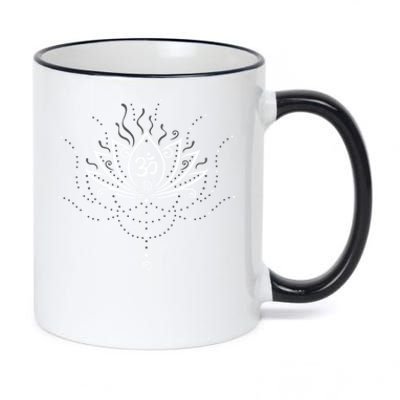 Yoga Harmony Gift Lotus Flower With Moon And Om Symbol Great Gift 11oz Black Color Changing Mug