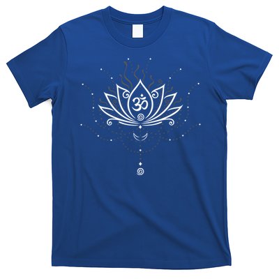 Yoga Harmony Great Gift Lotus Flower With Moon And Om Symbol Gift T-Shirt