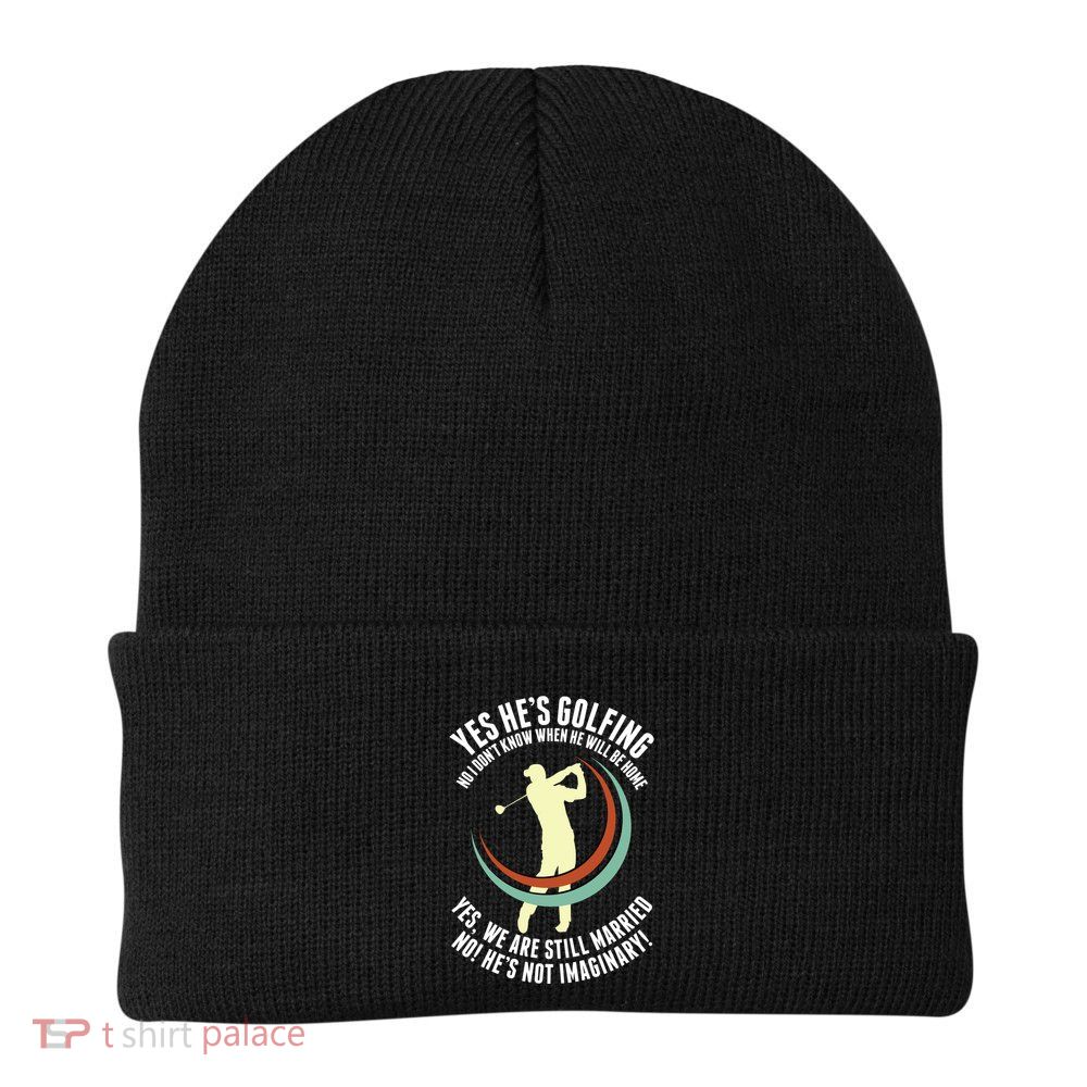 Yes HeS Golfing Funny Golf Husband Wife Golfer Cute Gift Beanie