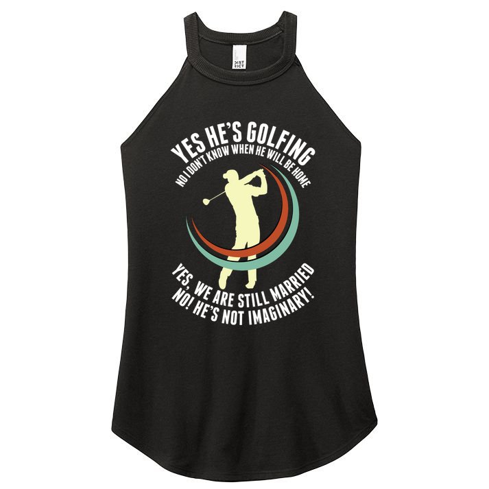 Yes HeS Golfing Funny Golf Husband Wife Golfer Cute Gift Women's Perfect Tri Rocker Tank