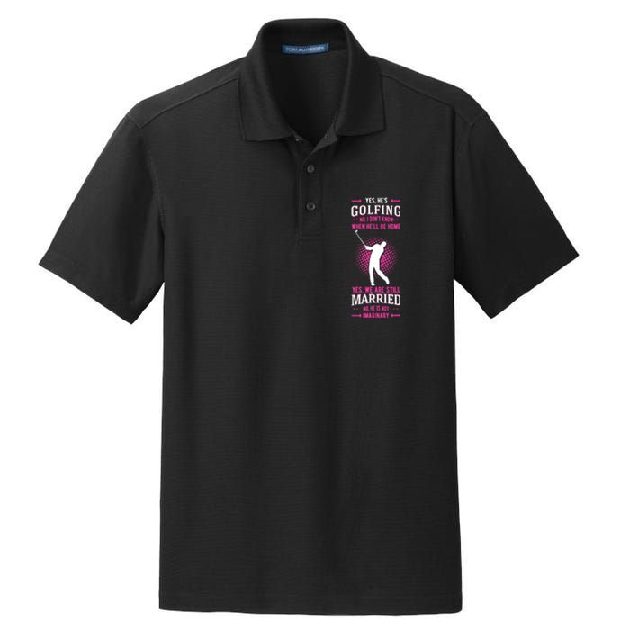 Yes He's Golfing Golf Putter Par Golfer Birdie Bogey Eagle Dry Zone Grid Polo