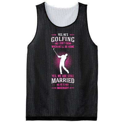 Yes He's Golfing Golf Putter Par Golfer Birdie Bogey Eagle Mesh Reversible Basketball Jersey Tank