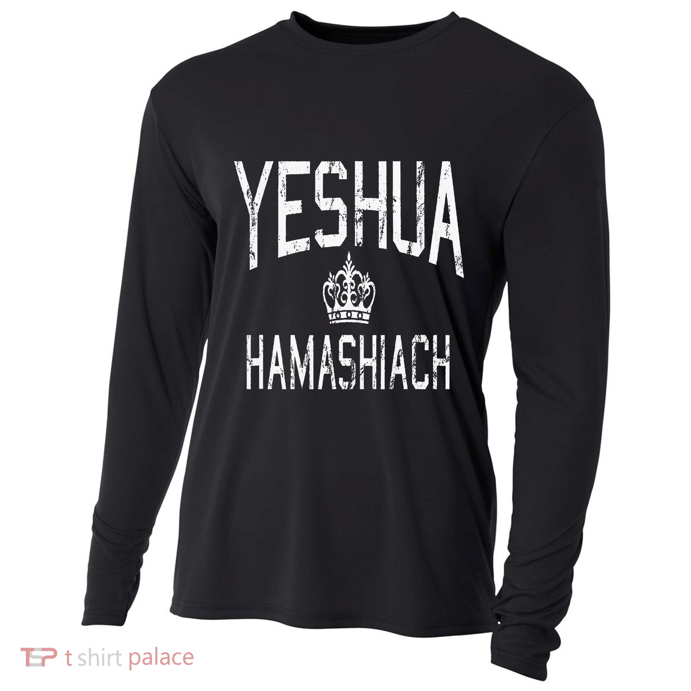 Yeshua Hamashiach Hebrew Jesus The Messiah Cooling Performance Long Sleeve Crew
