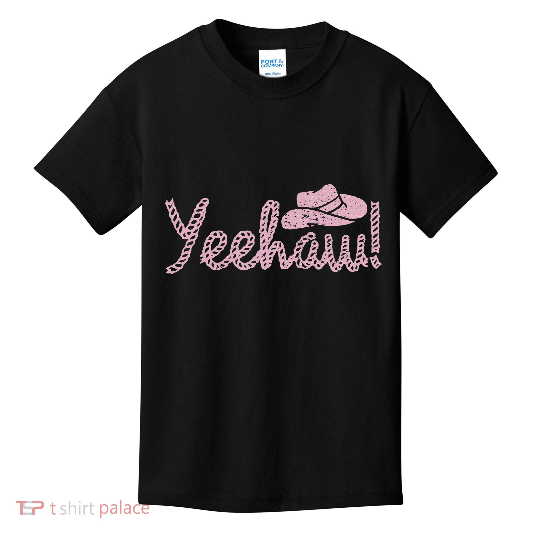 Yee Haw Howdy Rope Rodeo Western Country Southern Cowgirl Kids T-Shirt