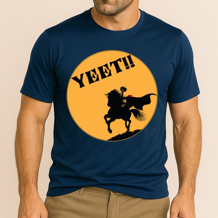 YEET!! Headless Horseman Funny Halloween Cooling Performance Crew T-Shirt