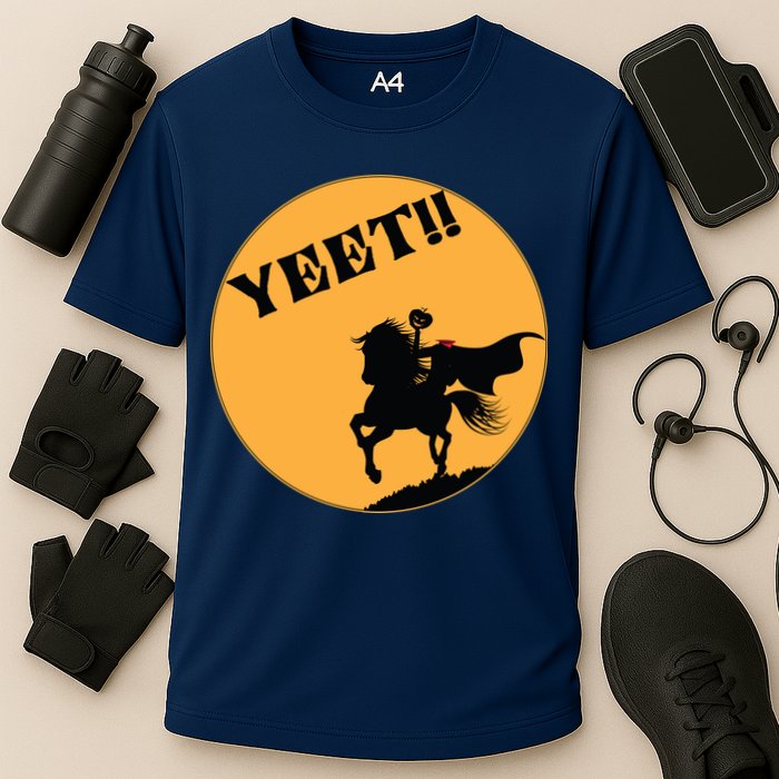 YEET!! Headless Horseman Funny Halloween Cooling Performance Crew T-Shirt